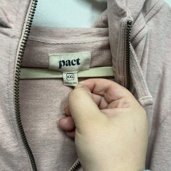 Womens Pact Organic Cotton Zip-Up Hoodie XXL Light Pink - Picture 6 of 10